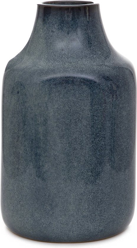 Homla - Vase - Blumenvase - Keramikvase - Dekorative Designvase - Moderne Blumenvase für Trockenblumen und Frischblumen - 14 x 14 x 22 cm - Blau