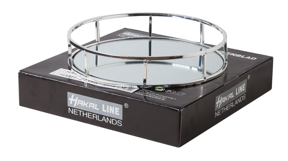 Spiegeldienblad rond zilver