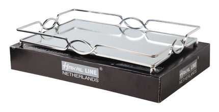 Miroir plateau carré argenté grand