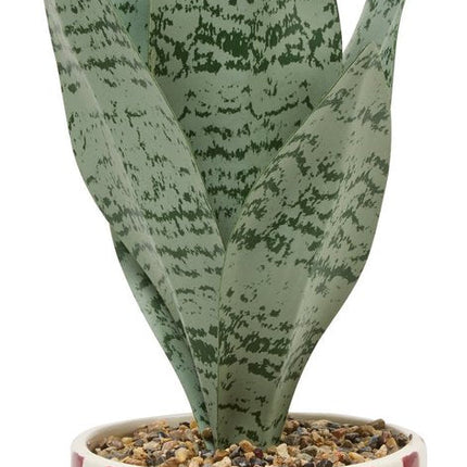 Atmosphera Plante artificielle Sansevieria Chéri avec pot en céramique - Ø12xH38cm - Rouge