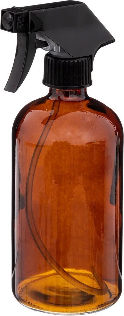 5Five Plantenspuit met een inhoud van 450 ml - 2x - glas - transparant bruin - verstuiver kop - 21 cm