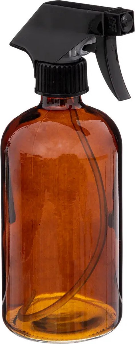 5Five Plantenspuit met een inhoud van 450 ml - 2x - glas - transparant bruin - verstuiver kop - 21 cm