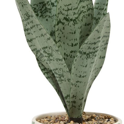 Atmosphera Plante artificielle Sansevieria Chéri avec pot en céramique - Ø12xH38cm - Vert