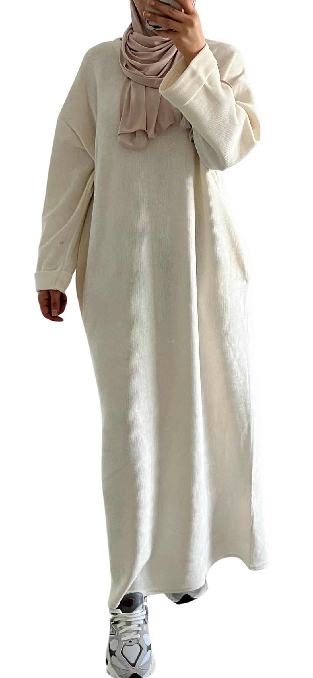 Maya Dress – oversized geribbelde jurk met zakken, tot maat XL – foto 2