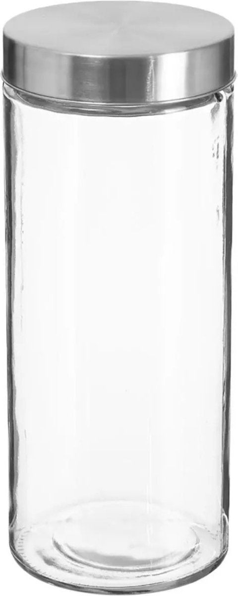 Bocaux de conservation 2L en verre avec couvercle en acier inoxydable - 2000 ml - Bocaux avec couvercle hermétique