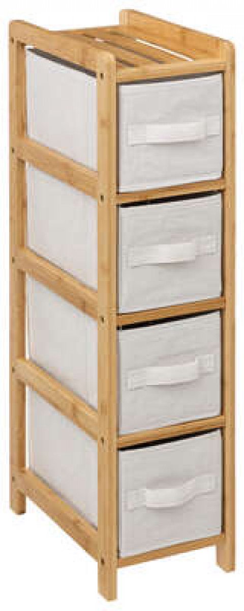 5Five Standregal - Badmöbel - Bambuskörbe - 33x78cm