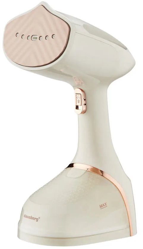 Klausberg - Kledingstomer - Handstomer - Kleding Ontkreuker - Verticale Stomer - Stoomstrijkijzer - Voor Kleding en Textiel - 400 ml - 1500W - Beige