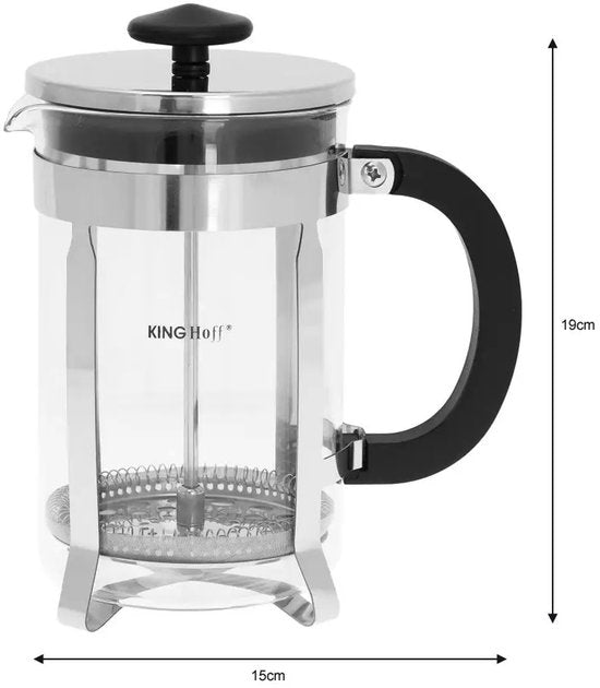 Kinghoff KH4838 Teebereiter - Glaskanne mit Edelstahlsieb - 0,8 Liter - Spülmaschinenfest - Glas