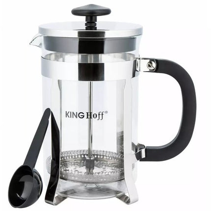 Kinghoff KH4838 Théière - Pichet en Verre avec Infuseur en Acier Inoxydable - 0,8 Litre - Compatible Lave-Vaisselle - Verre