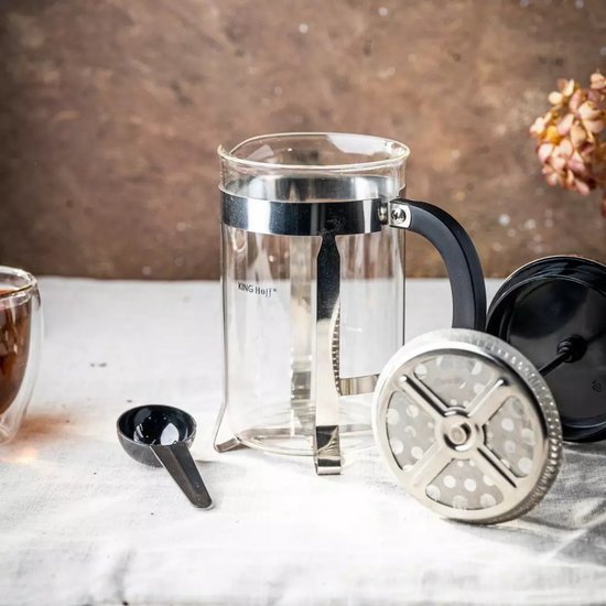 Kinghoff KH4838 Teebereiter - Glaskanne mit Edelstahlsieb - 0,8 Liter - Spülmaschinenfest - Glas
