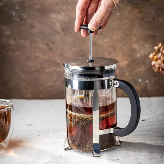 Kinghoff KH4838 Teebereiter - Glaskanne mit Edelstahlsieb - 0,8 Liter - Spülmaschinenfest - Glas