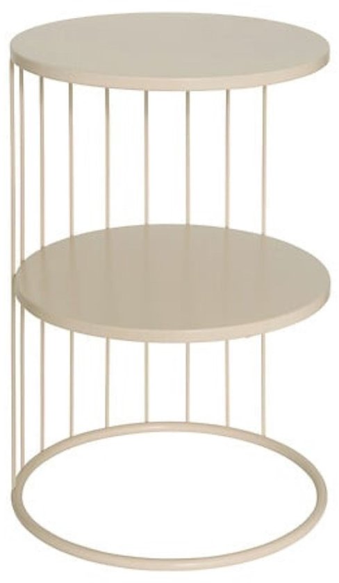 Atmosphera ronde bijzettafel taupe – metalen sidetable, Ø 36 x 52 cm