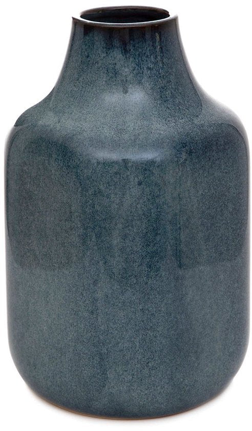 Homla - Vase - Blumenvase - Keramikvase - Dekorative Designvase - Moderne Blumenvase für Trockenblumen und Frischblumen - 14 x 14 x 22 cm - Blau