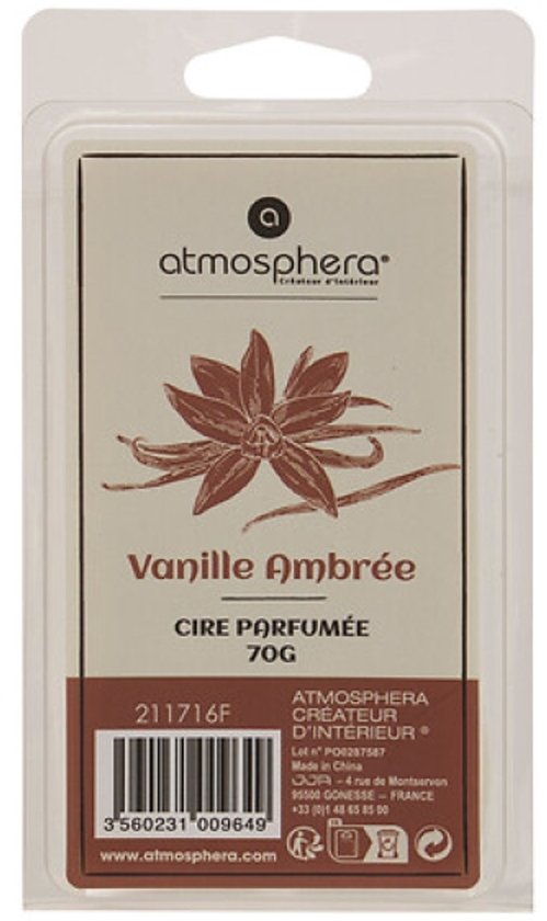 Laura Geurwax - Aromatische Wax voor Oliebrander - Wax Melt voor Geurbrander - Warme Amber Vanille Geur - 70g - 5.5 x 2 x 10.2 cm - Cedergroen