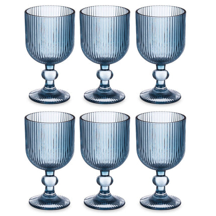 Set de 6 verres en verre cannelé, 260 ml