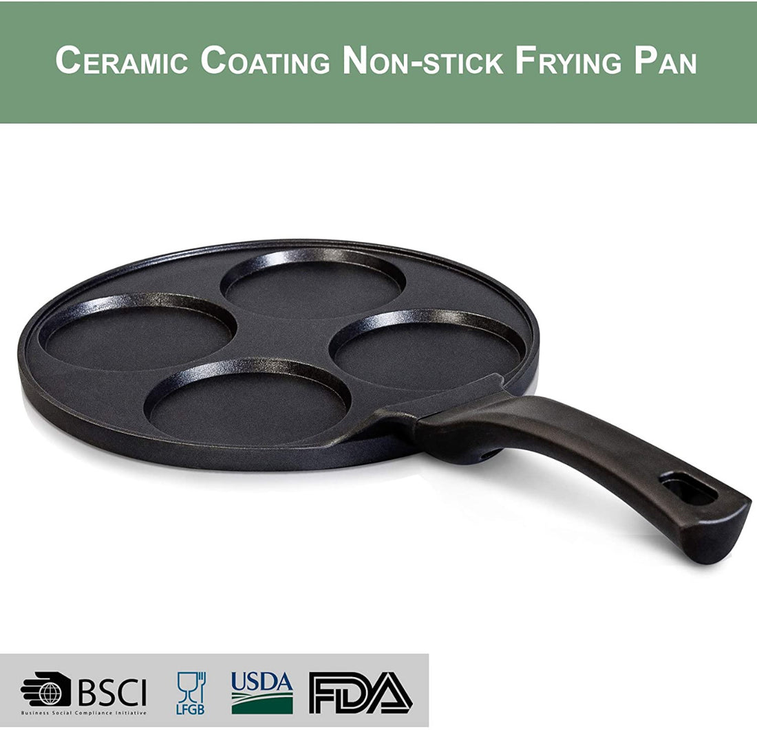 Pannenkoekenpan met 4 vakken – pancake pan met marmeren antiaanbaklaag – foto 5