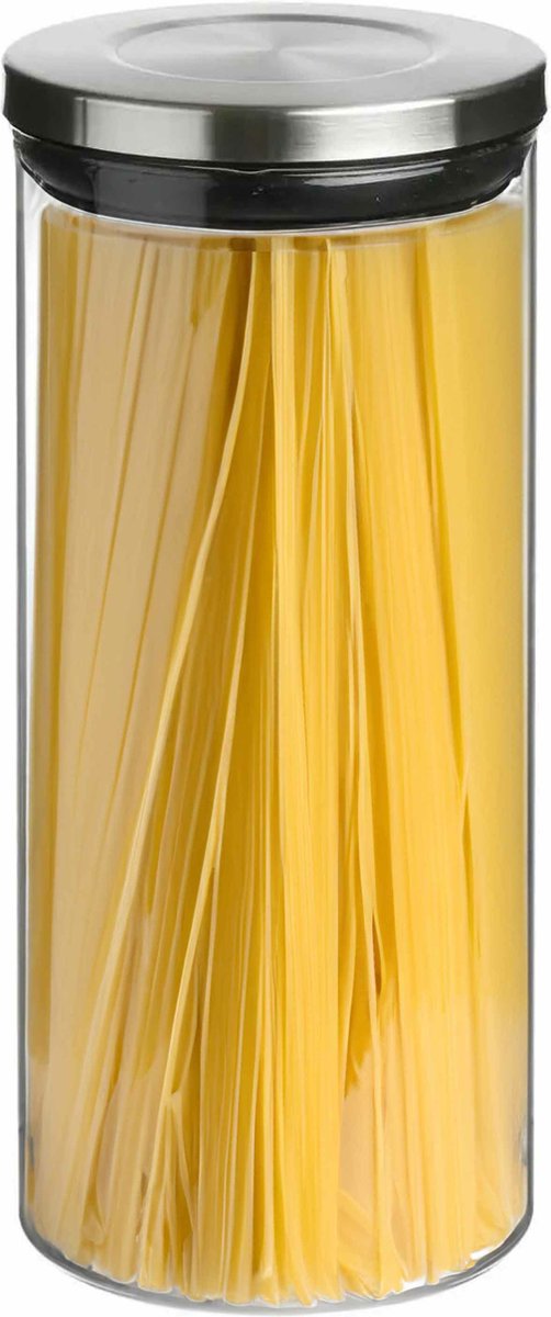 Bocal de conservation en verre 1,7L avec couvercle en inox - 1700 ml - Bocaux de conservation avec couvercle hermétique