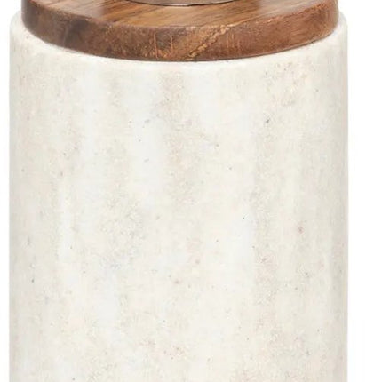 5Five Pompe à savon/distributeur Como Marbre - pierre reconstituée - blanc - 7 x 19 cm - 300 ml - accessoires salle de bain/cuisine