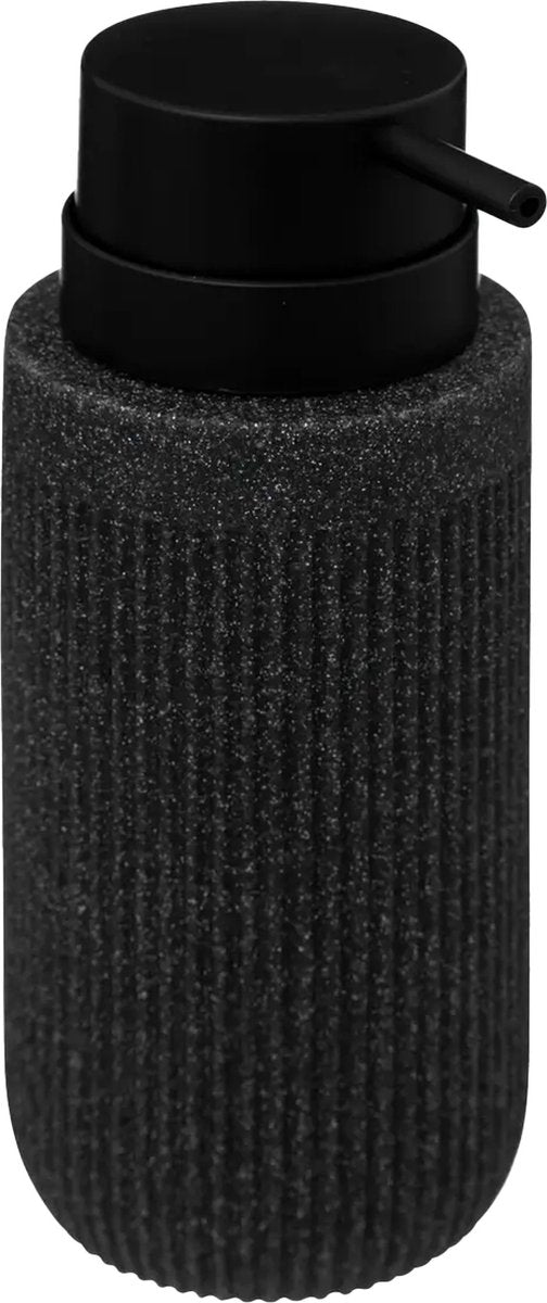 5Five Distributeur de Savon Onyx - Anthracite - Polyrésine - 17 x 7 cm - 350 ml