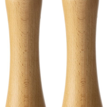 Lot de 2 moulins à poivre/sel en bois beige 30 cm - Broyeur à poivre/sel - Broyeurs à épices et aromates