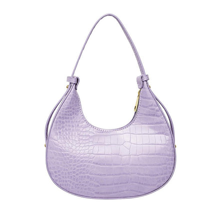 Sac à main lilas pour femme - Sac à main compact en simili cuir imprimé - 22x12x7 cm -