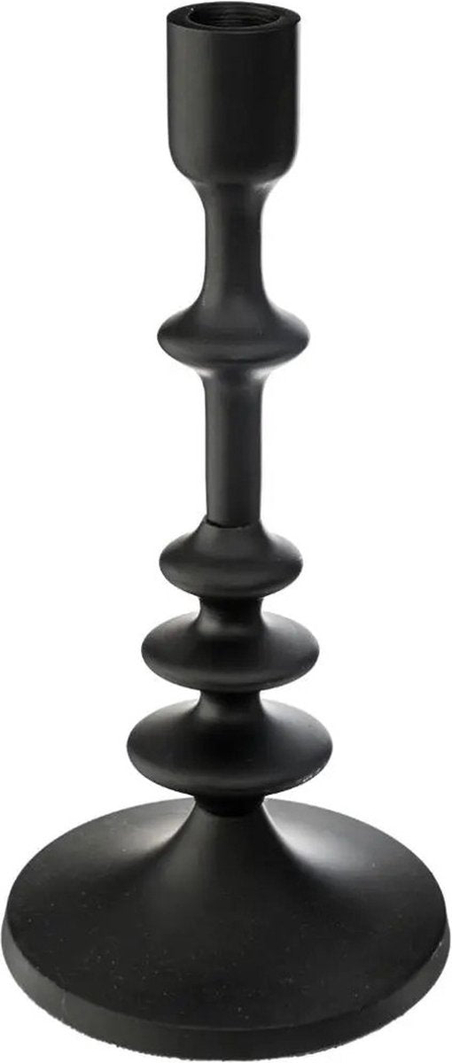 Atmosphera Kerzenständer - dekoratives Metall - Stabkerzen - schwarz - D12 x H26 cm