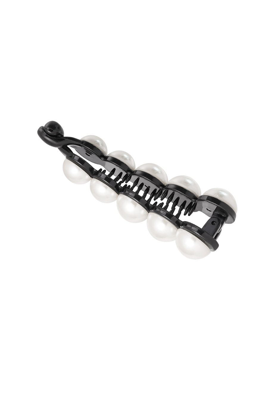 Zwarte Haarklem met Parels – Elegante Haarclip – 10 cm – 5 Parels per Kant