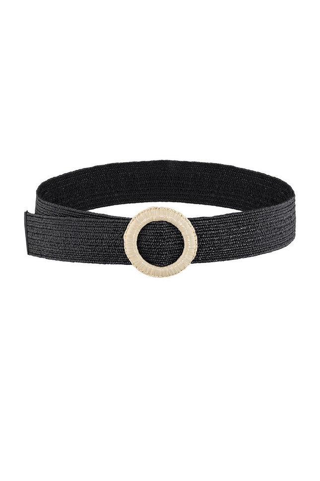 Ceinture Ibiza - Ceinture en polyester noir avec boucle beige - Robuste et élégante