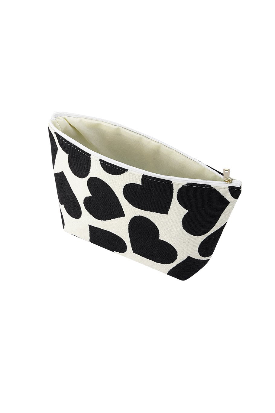 Make-up tasje met hartjes – toilettas van polyester, 25 x 16 x 17,5 cm – foto 3