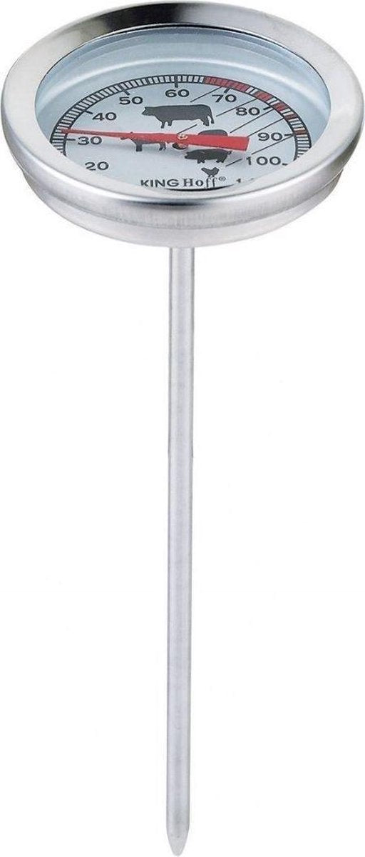 Kinghoff 3697 - Thermomètre à viande pour barbecue - Thermomètre à sonde - Thermomètre de cuisine - Thermomètre de four pour dinde/poulet ou rôti