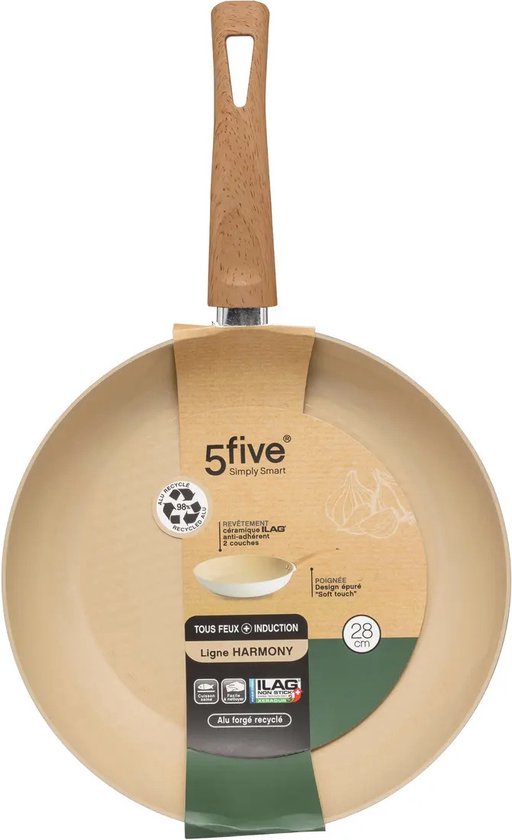 5Five koekenpan Harmony Ø 28 cm – beige, voor alle warmtebronnen – foto 4