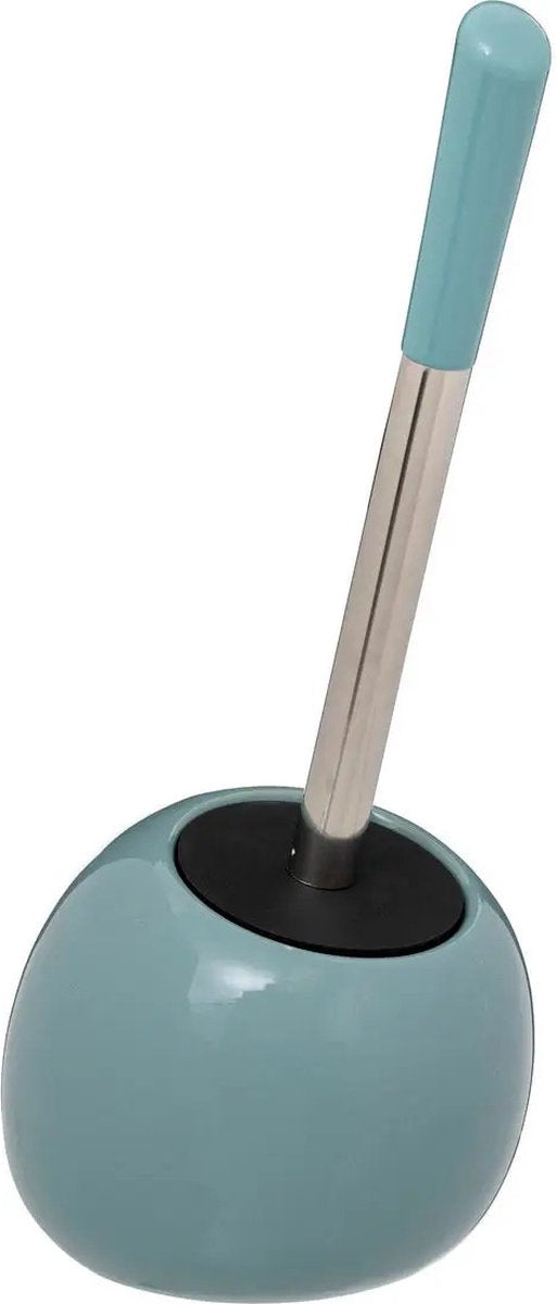 5Five Brosse WC avec support - polyrésine/métal - bleu glacier - 35 cm