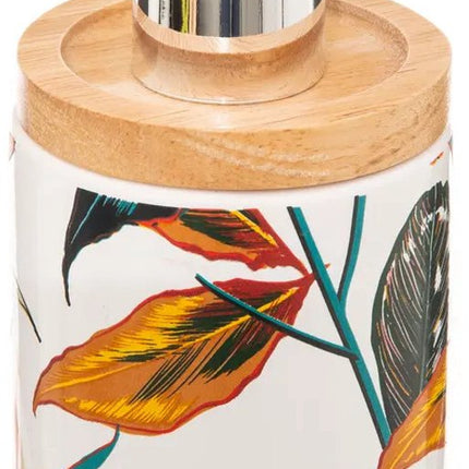 5five Distributeur de savon - Palawan - blanc/argent - 280 ml - salle de bain - cuisine - toilettes - résine polyrésine