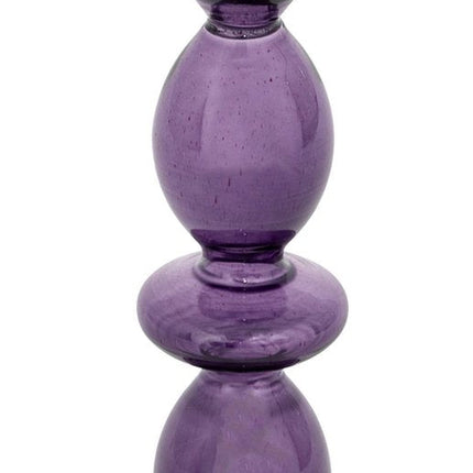 Atmosphera Bougeoir en verre Ø9xH19cm - Violet