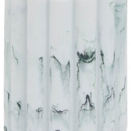 Badkamer Accessoiresset – Moderne Badkamer Accessoires – Zeeppomp 230ml & Toiletborstel Set – Luxe Zeepdispenser & Toiletborstel met Houder – Polyresin – Wit Marmer