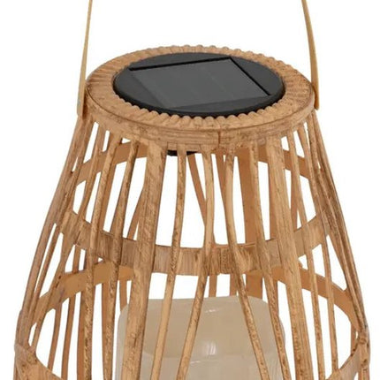 Atmosphera Lampe solaire de jardin - naturelle - rotin synthétique - 16 x 23 cm - extérieur - lumière de bougie LED