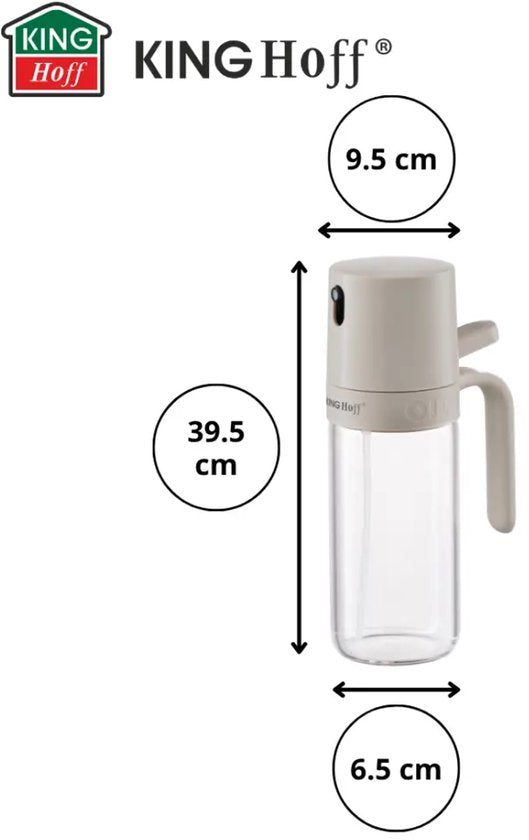 Kinghoff olie- en azijnspray, set van 2 – glazen spuitfles 250 ml, beige – foto 5