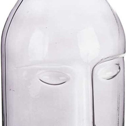 Giftdecor Vase à Fleurs Crystal Face - verre décoratif de luxe - gris transparent - 11 x 24 cm - dessus doré