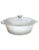 Kinghoff 1613 - Cocotte en fonte - ovale - 33cm - 6,2L - Gris - émail