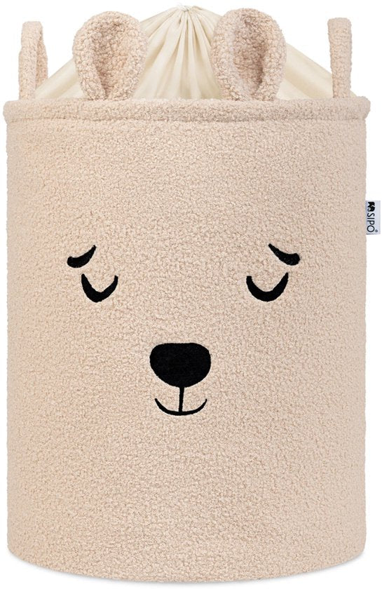 Sipo opbergmand XL met trekkoord – 43 liter, 35 x 35 x 45 cm, beige