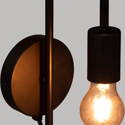 Atmosphera wandlamp 12 x 25 cm - zwart - E27 fitting - muur montage - metaal - huiskamer/gang - modern