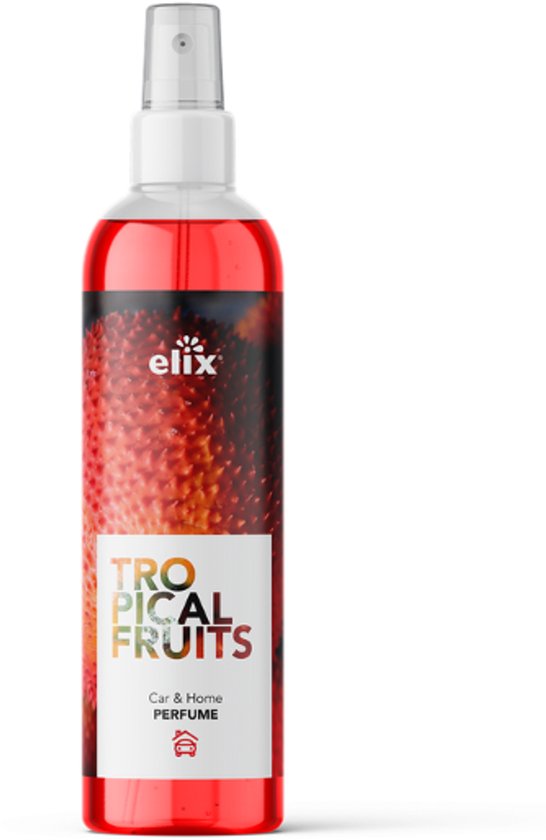 Elix - Anti-Tabakgeruch - Anti-Zigarettengeruch - Lufterfrischer-Spray - Interieur-Parfumspray - Handlicher Lufterfrischer für Auto, Tasche & Raum  - Kompaktes Duftspray für Reisen & Unterwegs - 75 ml - Tropical Fruits