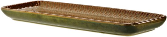 MPLCo Ombre ovenschaal van keramiek – rechthoekig, 25 x 10 cm, groen/bruin