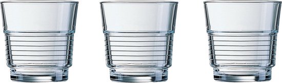 Arcoroc Wassergläser/Trinkgläser - 6er-Set - transparent - 200 ml - Glas - Gläser - stapelbar - Trinkglas/Wasserglas/Saftglas