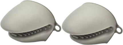 Kinghoff - 2-Delige - Siliconen Pannenlapset - Ovenhandschoen - Hittebestendige Pot Gripper - Antislip Siliconen - Geschikt voor Oven, Magnetron en Vriezer - 8.5 x 7.8 cm - Grijs