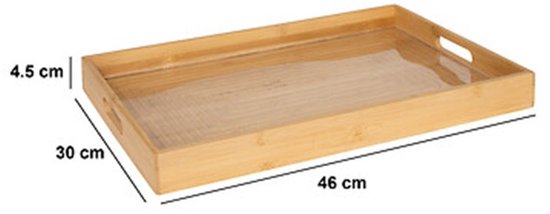 5Five dienblad van bamboe 46 x 30 cm – lichtbruin, met hoge rand van 4,5 cm – foto 3