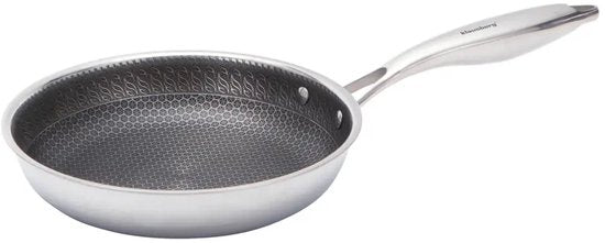 Klausberg 9021 – Bratpfanne, Antihaftbeschichtung mit Wabenstruktur – 20 cm – 3-lagig – 304 Edelstahl – PFOA-frei