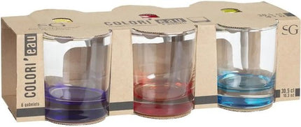 Secret de Gourmet Tumbler glazen - 12x stuks - 300 ml - Coloris - Drinkglazen - Waterglazen