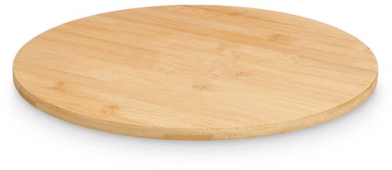 Draaiplateau - Draaitafel - Houten Serveerschaal Draaibaar - Rotating Tray - Bamboe - Ronde - 35 x 35 x 3 cm - Hout