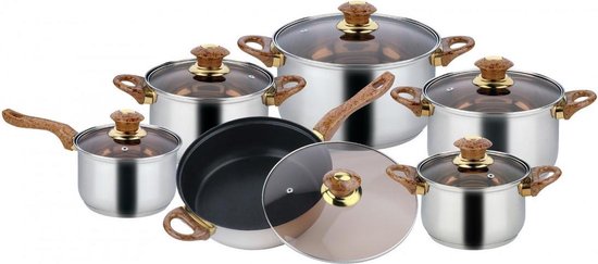 Batterie de cuisine 12 pièces – Acier inoxydable – Toutes sources de chaleur